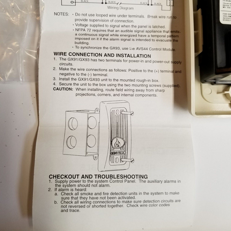 GENTEX GX93 White 12/24 VDC Remote Audible Signaling Appliance lot of 8 gallery