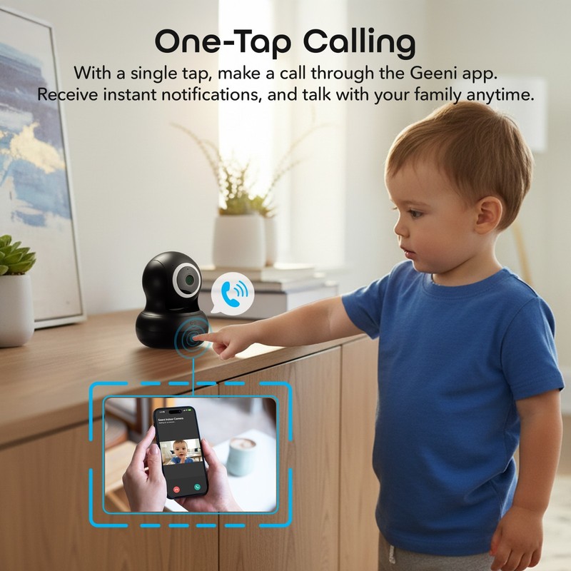 Geeni Sentinel 2K Smart Indoor Camera Auto Tracking Dual-Band 2.4GHz & 5GHz WiFi gallery