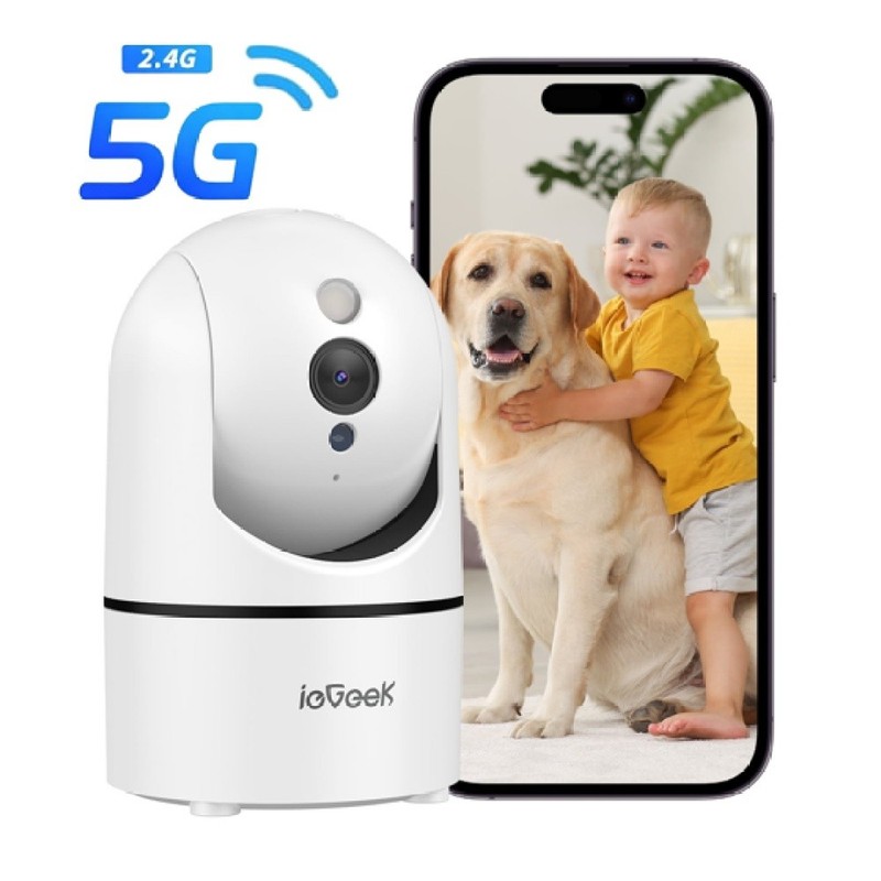 ieGeek Pet Camera with 2.5K HD & 5G/2.4GHz WiFi 360° PTZ 2-Way Talk Night Vision