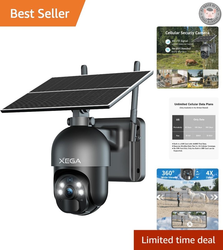 2K HD Solar-Powered Outdoor Security Camera with Smart Motion Detection