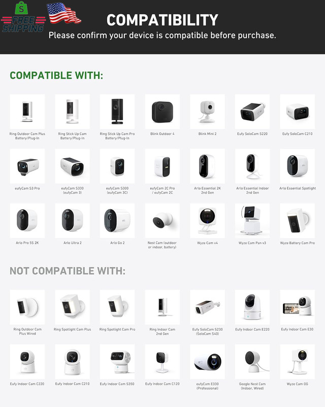 Holicfun Clip Mount for Ring, Blink, Eufy, Google Nest, Wyze, and Arlo Indoor Ou gallery