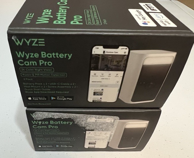 Wyze Battery Cam Pro 2 Pack Wireless 2k HD Color Night Spotlight - 2 Packs gallery