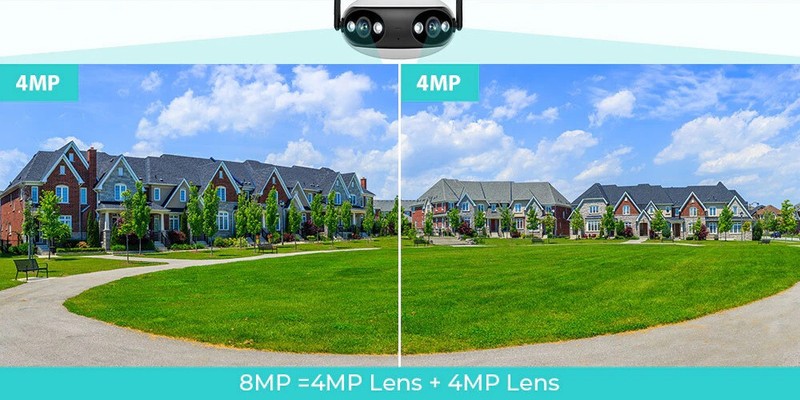 4MP PoE IP Security Camera Two-Way Audio Dual Lens 180° View Color Night CCTV gallery