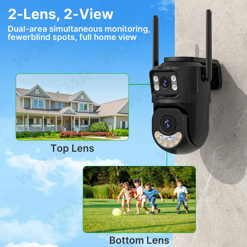 External Wifi PTZ Camera Dual Lens 2.4Ghz&5Ghz Wifi Outdoor IP Camera Auto Track gallery