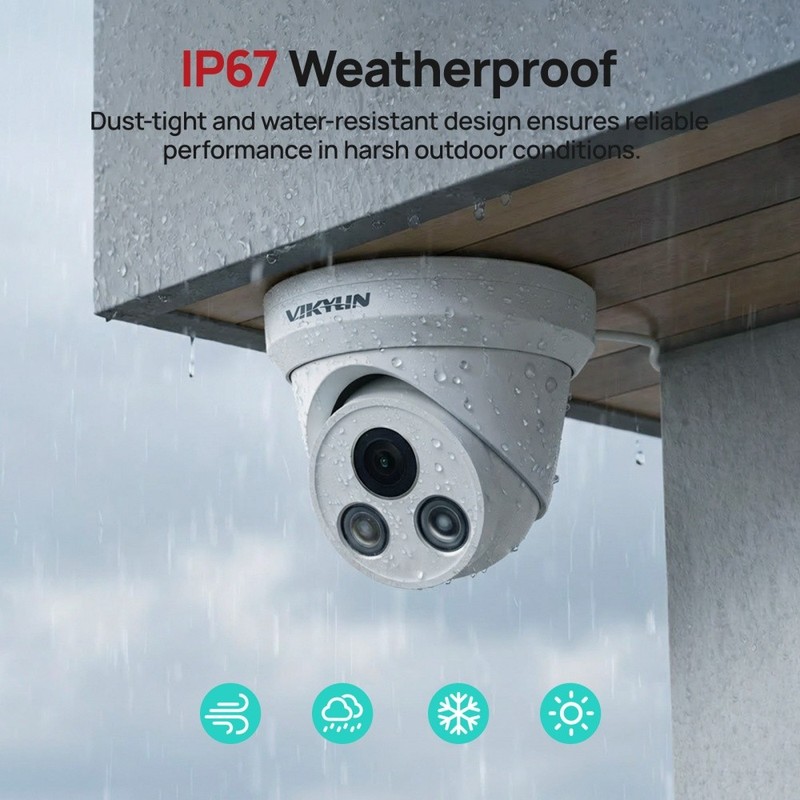 Vikylin 8MP 4K PoE IP Camera 1/1.8" Sensor Pro Series Full Color+IR Audio Metal gallery