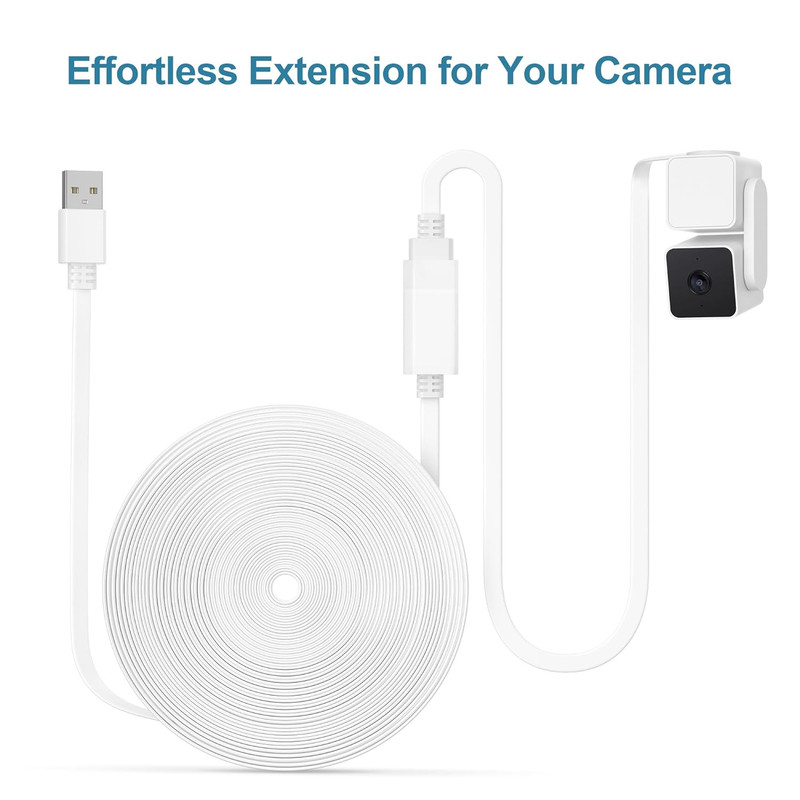 Itramax 30FT Ring Camera Extension Cord 2Pack,Usb Extension Cable White Compatib gallery