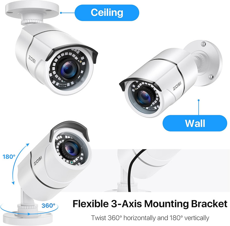 4-Pack 2MP 1080P HD-TVI Home Security Bullet Camera Outdoor Indoor 1920TVL gallery