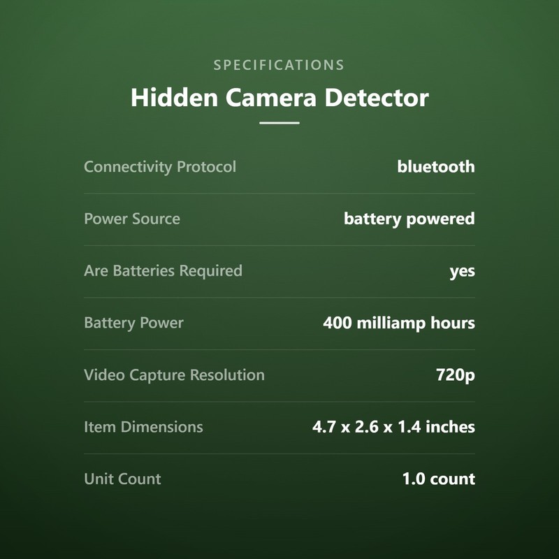Hidden Camera Detector - Anti-Spy RF Signal Scanner & Lens Finder, Portable &... gallery