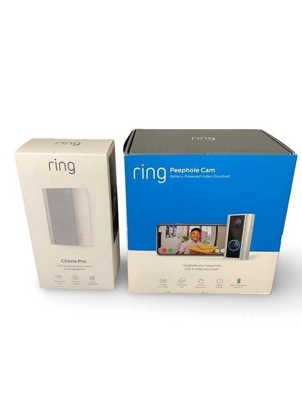 Ring Security Camera JSCB05925 with Ring Chime Pro – New – SN 4C24984DDB19
