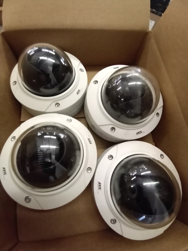 Lot of 4 Axis Communications P3225-VE MKII Poe Network Dome Cameras