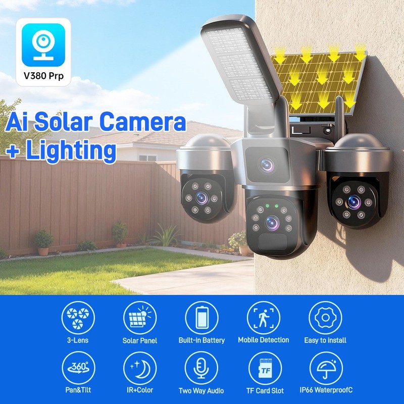 Camara De Seguridad Solar Inalambricas Para Exterior Con Vision Nocturna y Audio gallery