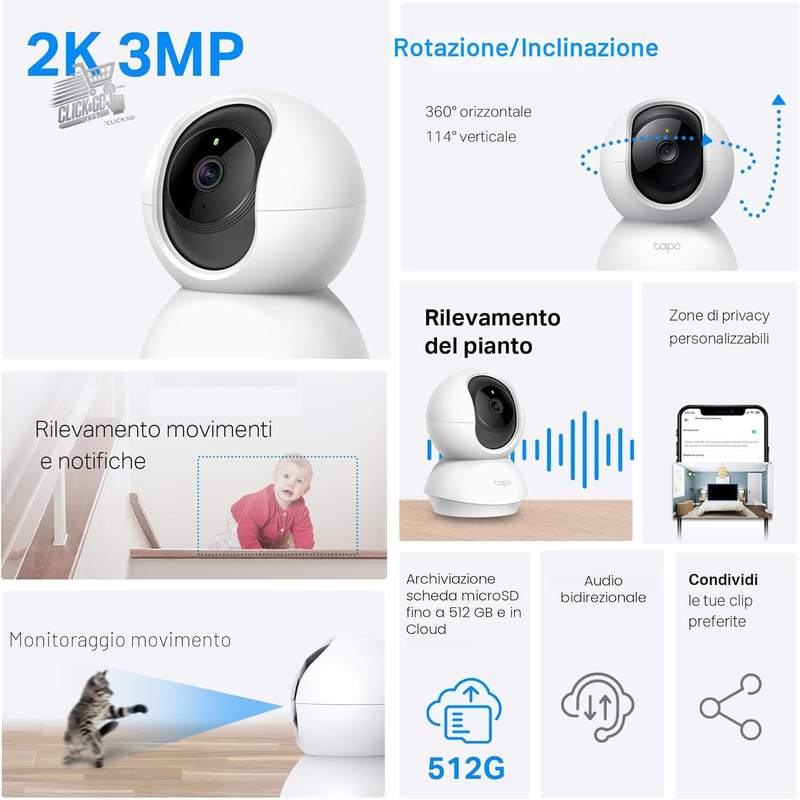 Tapo C212 Indoor WiFi Camera 2K IP Surveillance Camera 360 Ethernet gallery