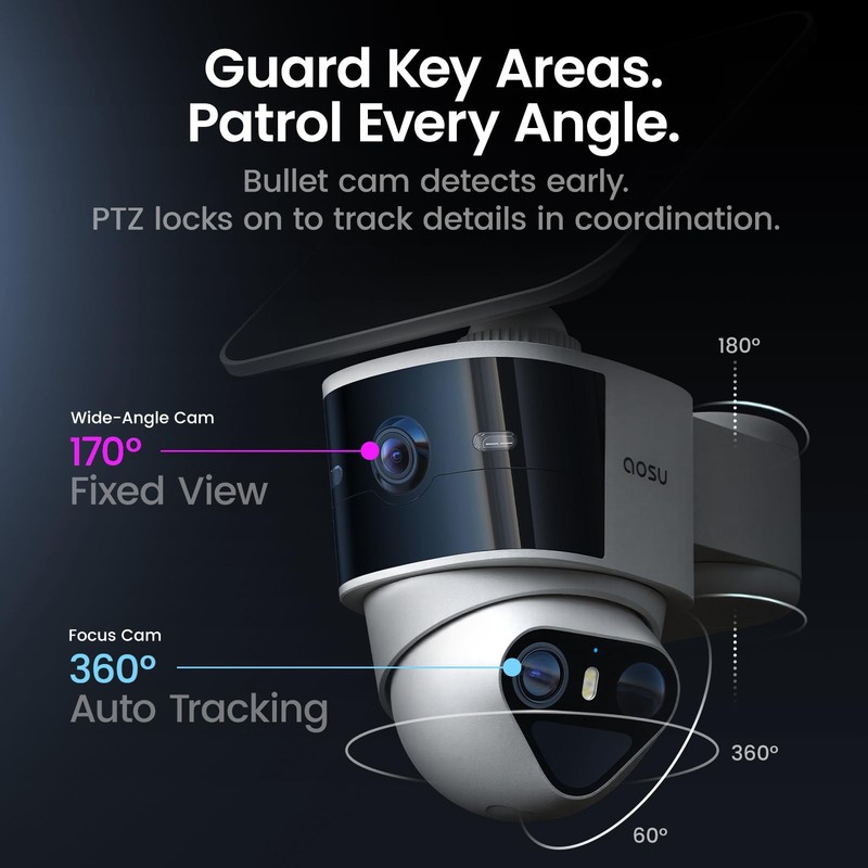 aosu T2 Pro Security Cameras Wireless Outdoor, 3K Dual Cam No Blind Spot Secu... gallery