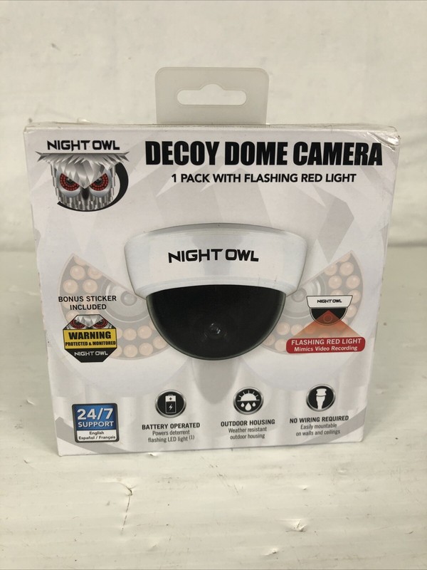 Night Owl Security Decoy Dummy Dome Camera W Flashing Red Light Indoor Outdoor gallery