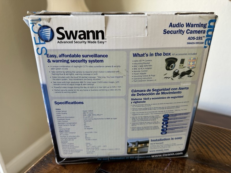 Swann ADS-191 Audio Warning Security Camera SWADS-191CAM New Open Box gallery