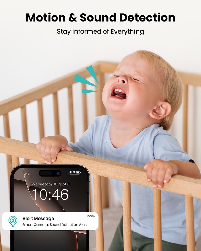 Camstro 3K Wireless PT Security Camera WIFI Two Way Audio Indoor Baby Monitor gallery