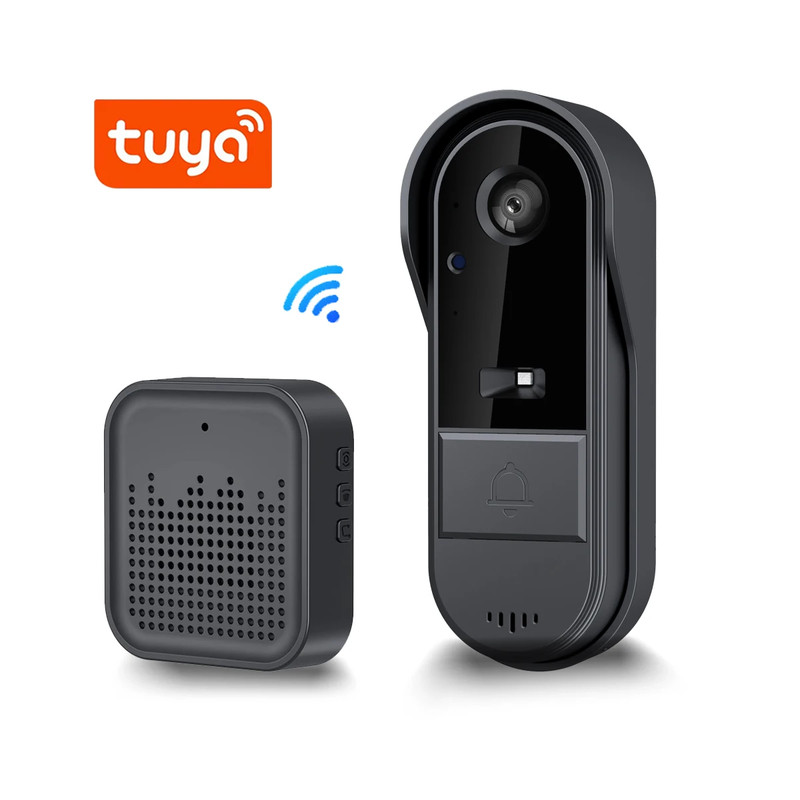 Tuya Wifi Doorbell 2-Way HD 1080P, Microsd/Cloud, Waterproof, 1000Mah Battery, L