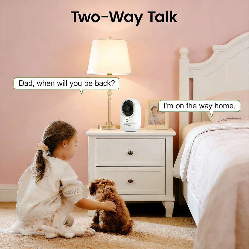 INFIYA 2K Indoor Camera House Security Camera WiFi 360°Pan/Tilt 24/7 Recording gallery