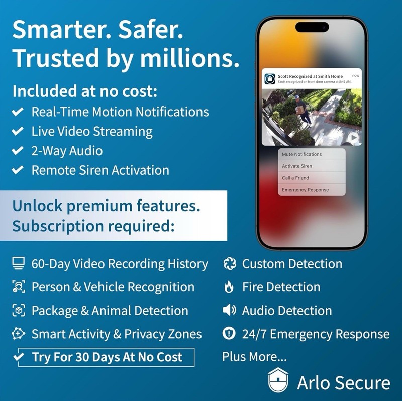 Arlo Essential Security Camera 2K Outdoor/ Indoor 2ndGen Wireless with Spotlight gallery