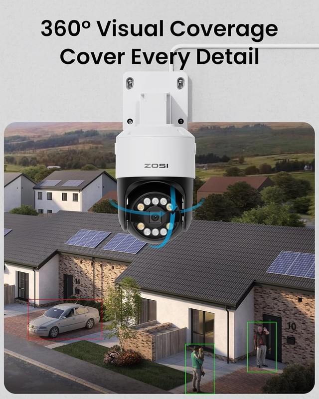 ZOSI 4K 8MP PoE IP Pan/Tilt Add-on Security Camera Outdoor Color Night Vision gallery