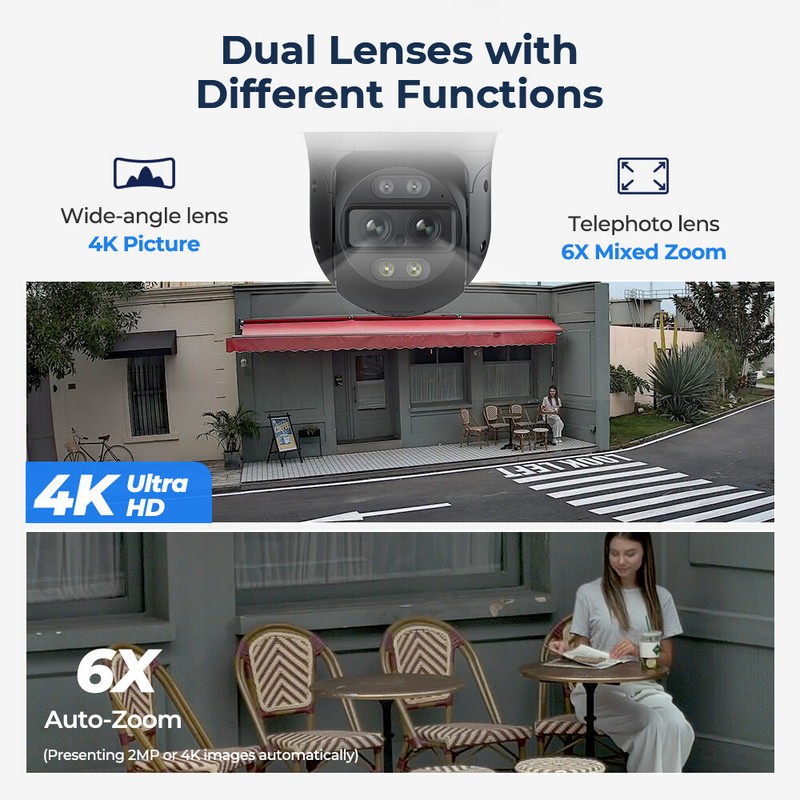 Reolink 2pcs TrackMix PoE 4K PTZ PoE Camera Dual-Lens 6X Hybrid Tracking Zoom gallery