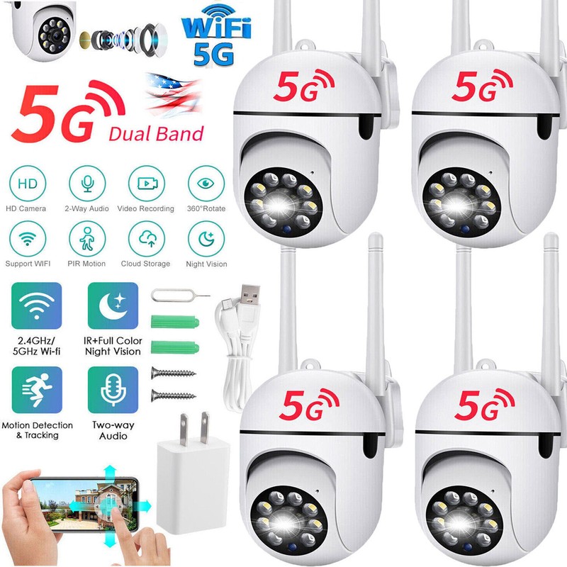 4-Pack Wireless 5G WiFi Security Camera System Smart Outdoor Night Vision 1080P