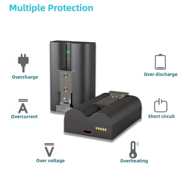 2‑Pack 6040 mAh Batteries+Dual Charger for Ring Doorbell 2/3/4 Spotlight StickUp gallery