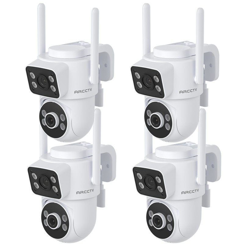 ARCCTV Home IP Security Camera System Outdoor 4MP 2 Way Audio Wireless Dual Lens