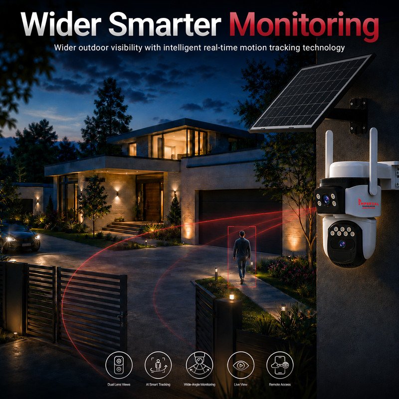 Imperial 2MP Solar WiFi PTZ Security Camera Dual Lens IP66 Waterproof gallery