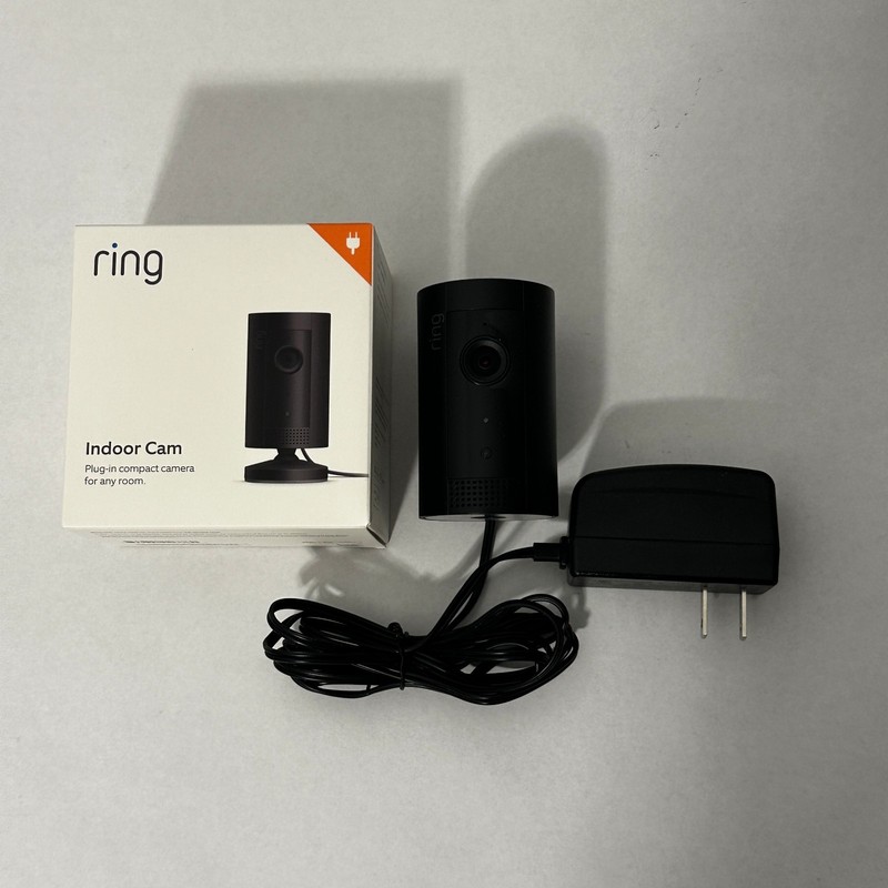 Ring Indoor Security Camera Black Plug In Compact Video Smart Home Guard