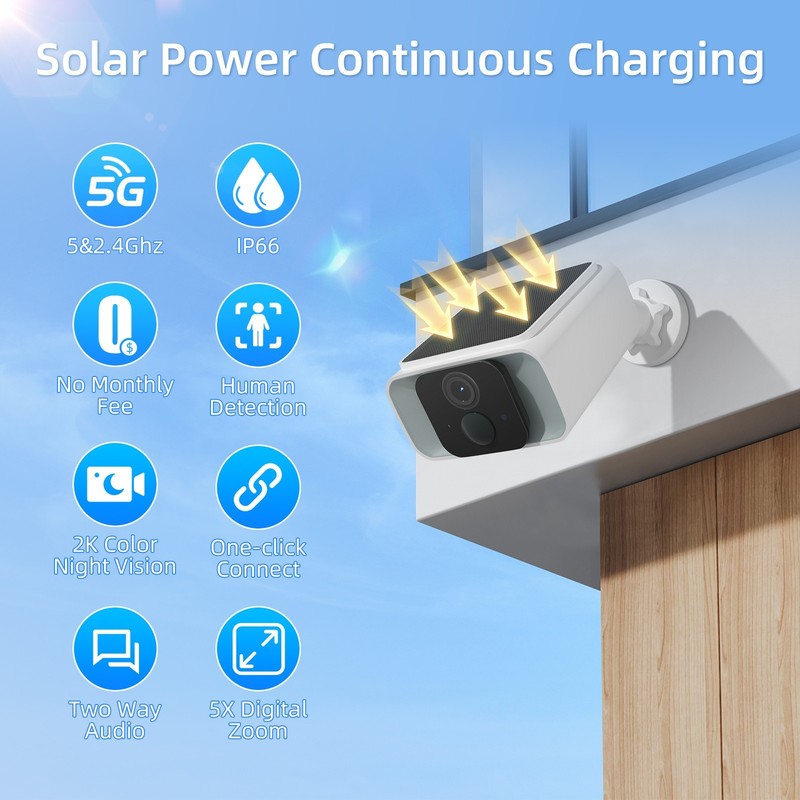 Security Cameras Wireless Outdoor 2-Way Talk & Spotlight, Continuous Power 4Pack gallery