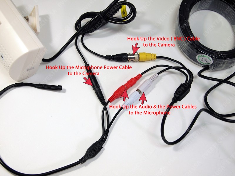1080p CCTV Security Camera w/ Microphone Audio Video DC Power Cable Adapter Kit gallery