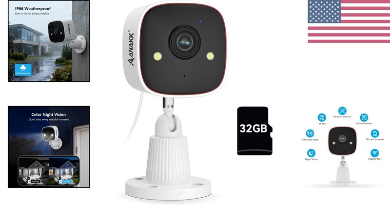 Advanced 3MP Indoor/Outdoor Security Camera with Motion Detection & Night Vision gallery
