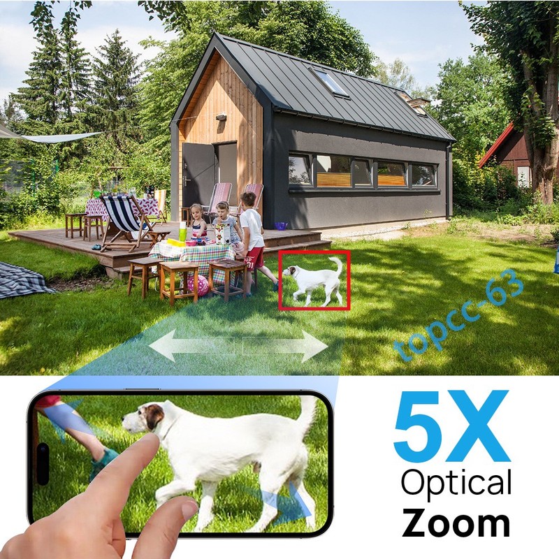 Vikylin 4K 8MP POE Camera Outdoor 5X ZOOM Full Color IR Dual Light 2 Way Audio gallery