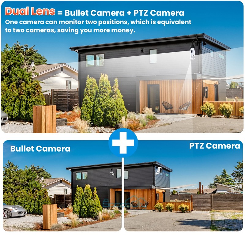 1/2pcs Light Security Camera WI-FI 5G/2.4GHz Dual Lens Real-time Alerts SmartCam gallery
