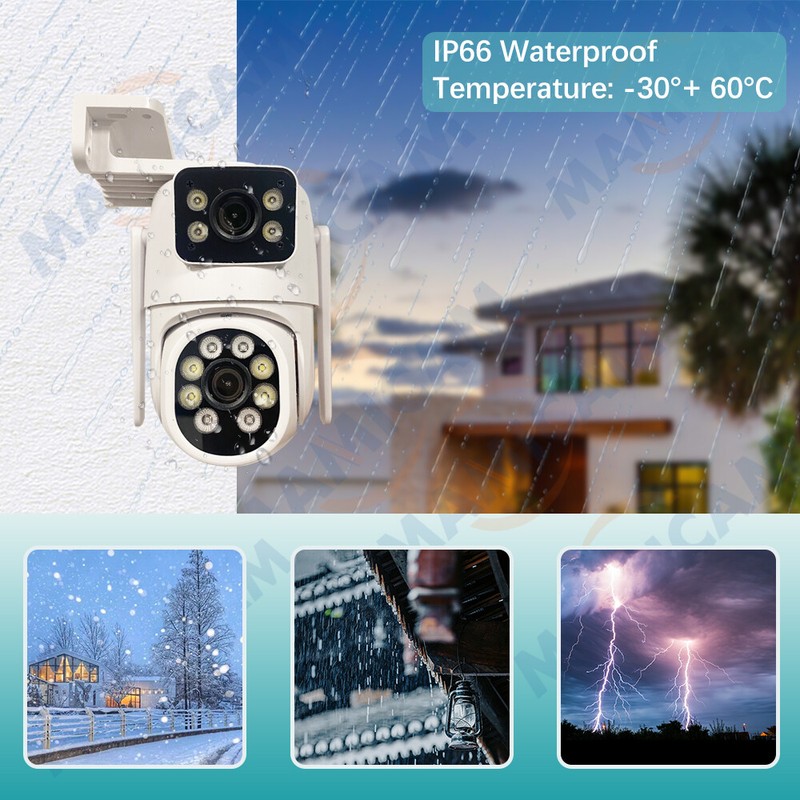 4MP 4G SIM WIFI PTZ Video Surveillance Camera Dual Len 3.6mm-8mm Alarm Camhipro gallery