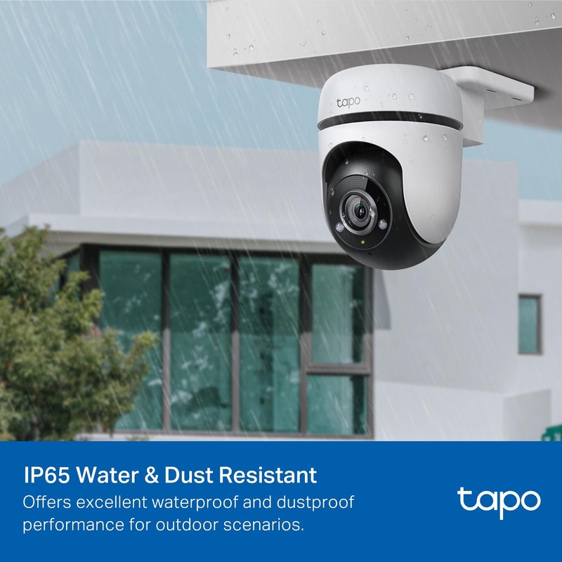 Tapo 1080P Outdoor Wired Pan/Tilt Security Wi-Fi Camera, 360° View, White gallery