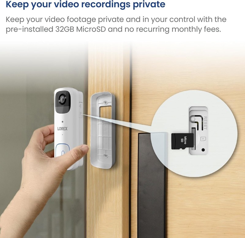 Lorex 2K Wireless WiFi Smart Video Doorbell Camera w/No Subscription Fee gallery