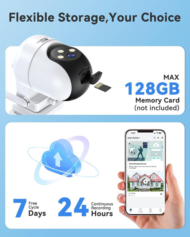 360° Security Cameras Wireless Outdoor,24/7 Wired Outdoor Camera for Home Securi gallery