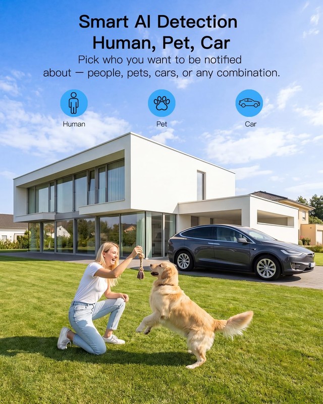 VIMTAG Pan/Tilt Outdoor Security Camera 2.5K 4MP WiFi Home CCTV Camera 360° View gallery