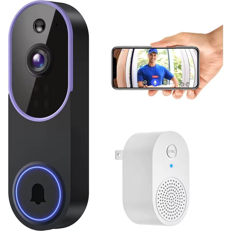 Smart Wireless Doorbell Camera AI Human Detection 2 Way Audio Night Vision gallery