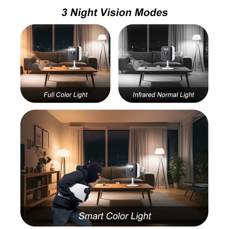 8PCS 3MP Indoor WiFi Security Camera Smart Home Color Night Vision 2way Audio gallery