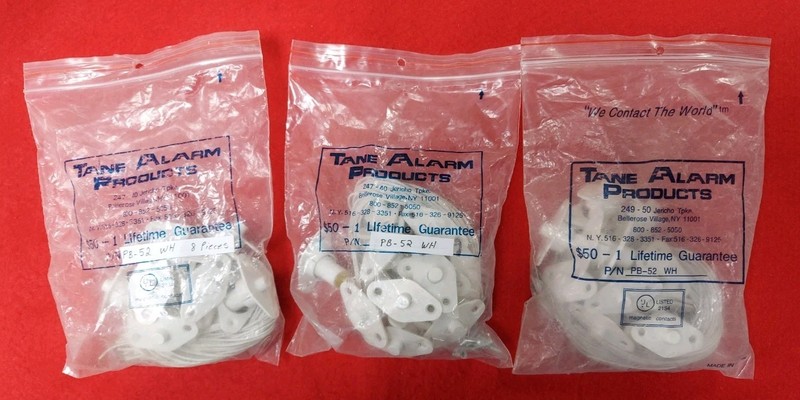 Tane Alarm Products PB-52 WH White Push Button Reed 28 Pieces New