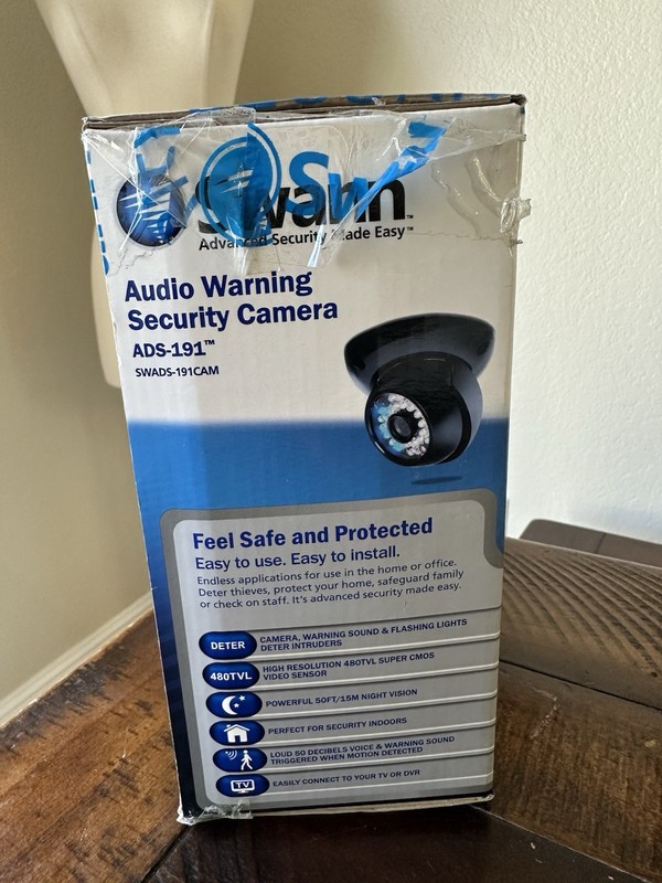 Swann ADS-191 Audio Warning Security Camera SWADS-191CAM New Open Box gallery