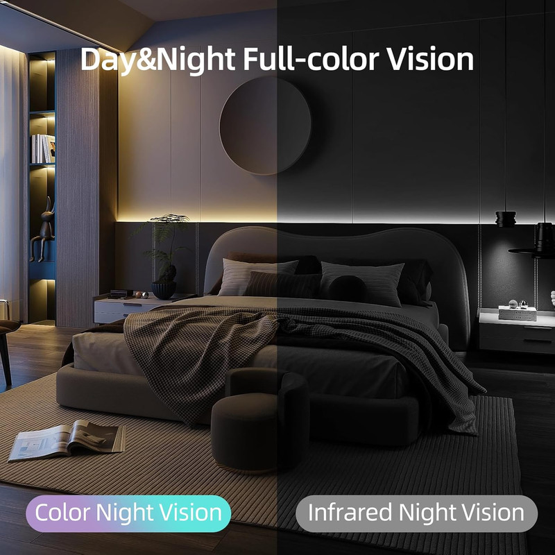 Hawkray 360° 2K 3MP Security Camera Indoor,2.4/5Ghz Wifi Smart Motion Alert with gallery