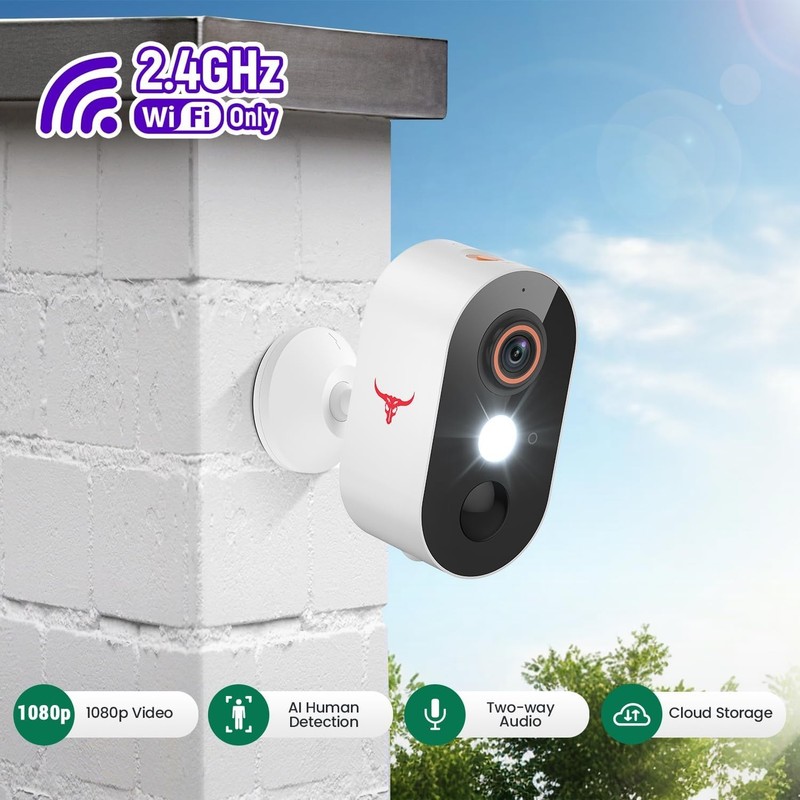 2 Pack Wireless Security Camera System Smart Night Vision Outdoor WiFi Cameras gallery