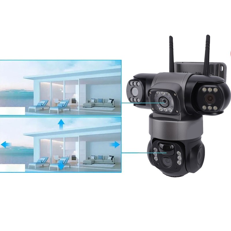 Solar Security Camera Premium Triple Lens AI Detection For Home Easy To Use gallery