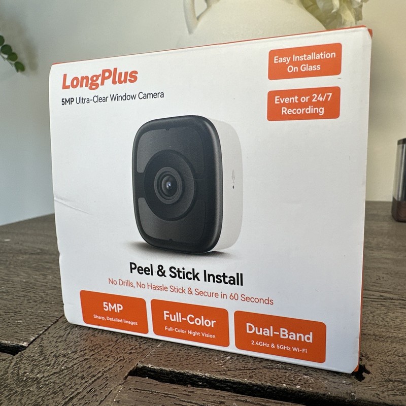 LongPlus 3K 5MP Window Camera with Night Vision, 2.4ghz & 5ghz WiFi Indoor
