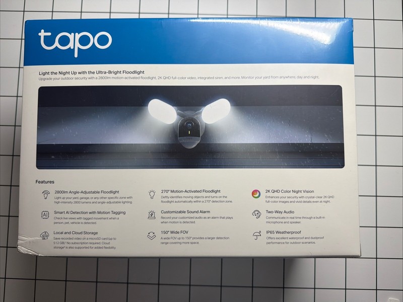 TP-Link Tapo C720 2K QHD Smart Camera FLOODLIGHT 2800 LUMENS Motion Sensor NIB gallery