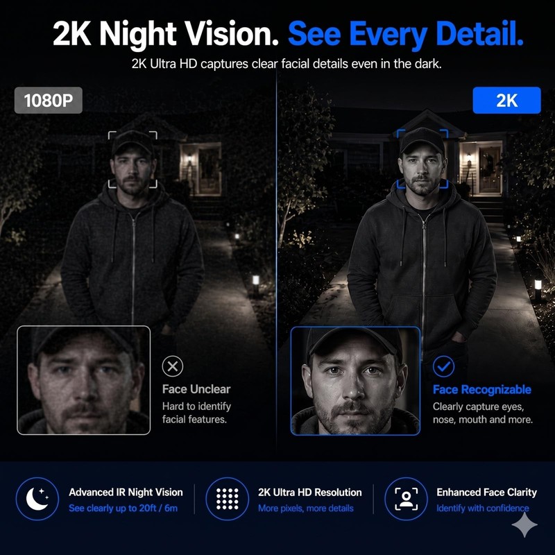 Doorbell , Video Doorbell with Chime, 2-Way Talk, 2.4Ghz WiFi, Night Vision, ... gallery